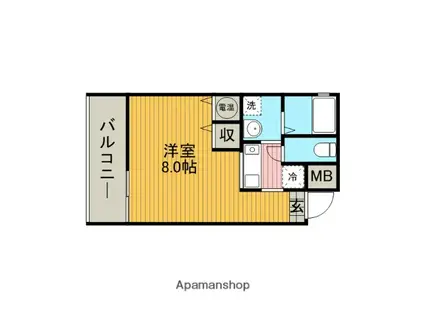 アンリシェール橋本B(1K/2階)の間取り写真