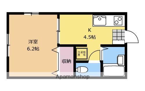 マスターズ林間(1K/1階)の間取り写真