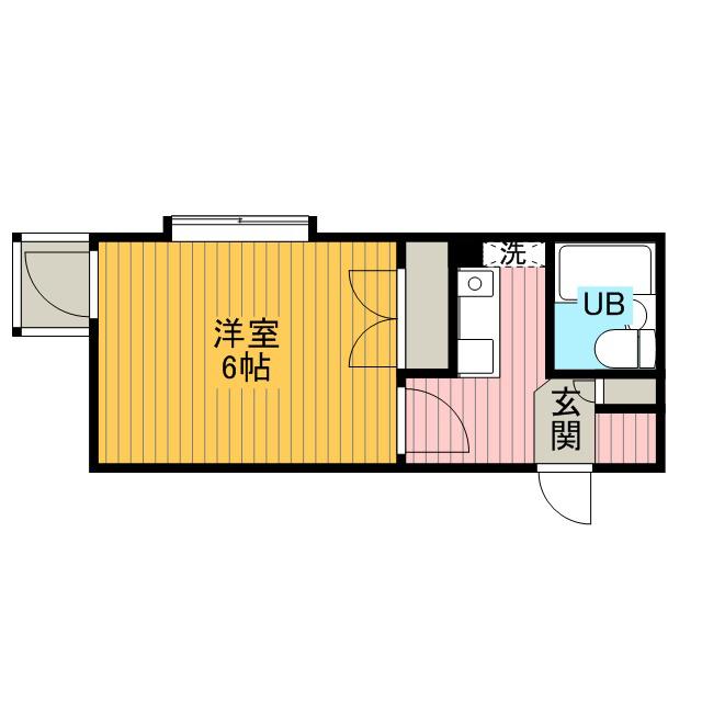 ガーデンヒルズ相模大野(1K/5階)の間取り写真