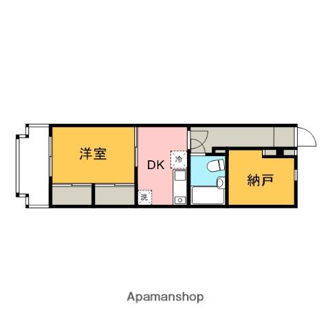 アップルコート橋本(1SDK/2階)の間取り写真