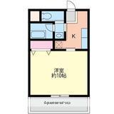 オーインⅢ(1K/1階)の間取り写真