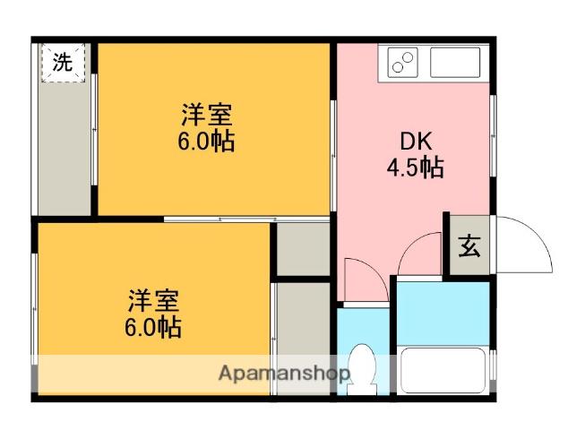 江上マンション(2DK/3階)の間取り写真