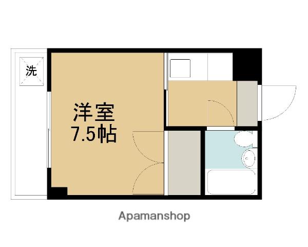 スカイヒル北里(1K/3階)の間取り写真