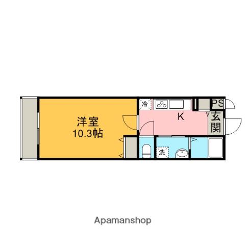 ENDLOS LIEBEN(1K/1階)の間取り写真