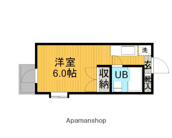 ボヌール冨士(ワンルーム/3階)の間取り写真