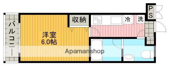 ベアー横山(1K/3階)の間取り写真
