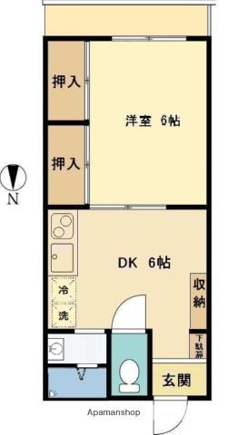 J・アビタシオン(1DK/1階)の間取り写真