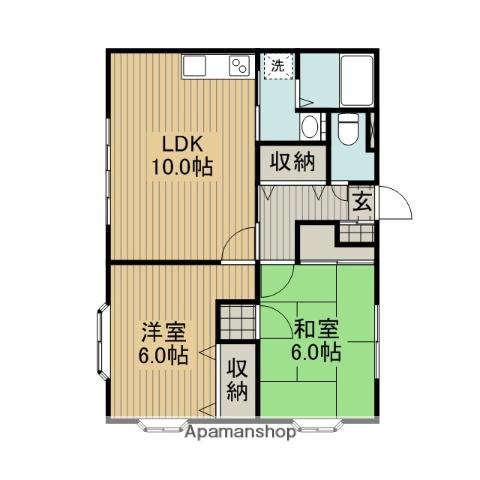 メゾン東大沼(2LDK/1階)の間取り写真