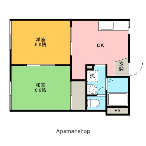 サンデリカ(2DK/1階)の間取り写真