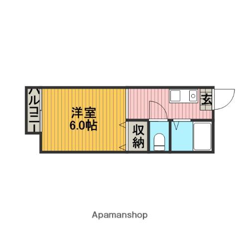 大野レジデンス(1K/1階)の間取り写真