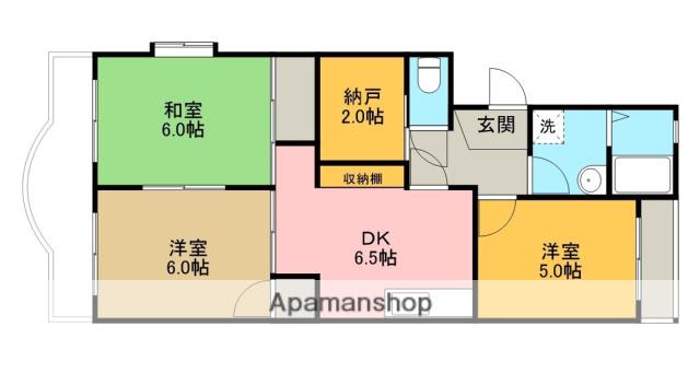 ハイライズ中央(3SDK/3階)の間取り写真