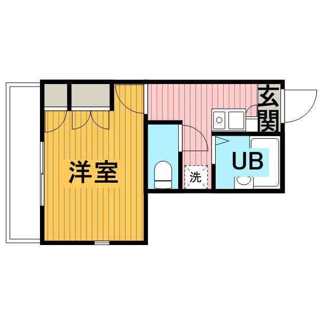 レオパレス柿ノ木(1K/2階)の間取り写真