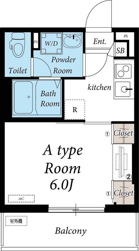 リブリ・LIBERTAS(1K/1階)の間取り写真