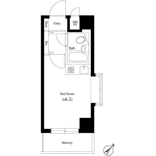 ライオンズマンション相模原第5(ワンルーム/11階)の間取り写真