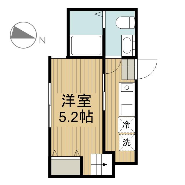 ALFA鶴間(1K/1階)の間取り写真