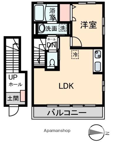 メゾン華(1LDK/2階)の間取り写真