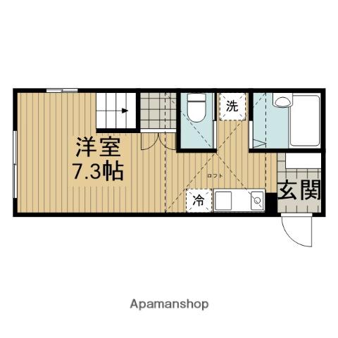 横浜線 古淵駅 徒歩3分 2階建 築2年(ワンルーム/1階)の間取り写真