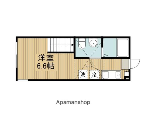 オムニア北里(ワンルーム/2階)の間取り写真