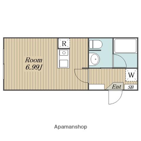 スマートヴィラウノモリ(1K/1階)の間取り写真