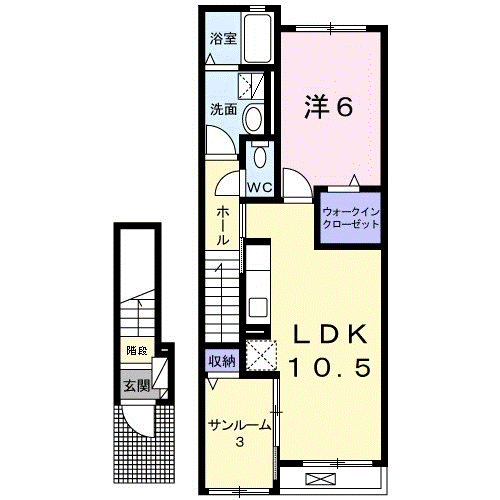 ガーデンフォレスト(1LDK/2階)の間取り写真