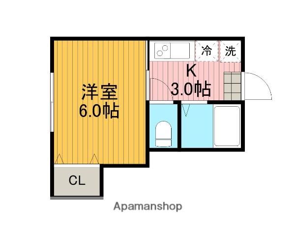 コーポリキ(1K/1階)の間取り写真