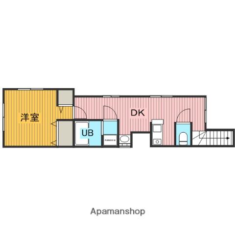 コートフォレスト(1DK/2階)の間取り写真