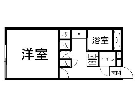 レオパレスウイング(1K/2階)の間取り写真