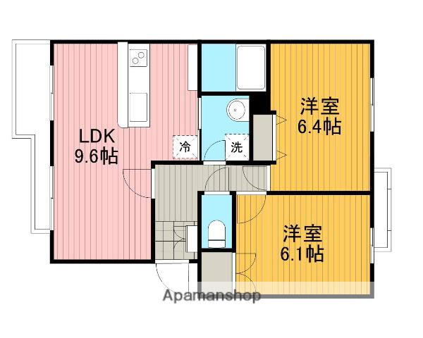 メゾンエトワール(2DK/2階)の間取り写真