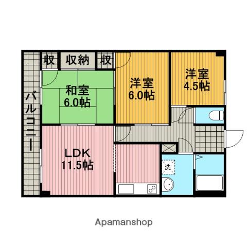 サンハウス(3LDK/2階)の間取り写真