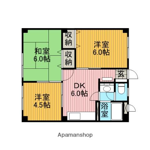 HSマンション(3DK/1階)の間取り写真