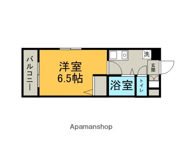 サニーハイム西川(1K/6階)の間取り写真