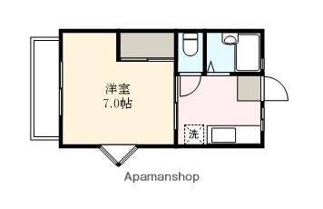シオンHアパートメント(1K/2階)の間取り写真