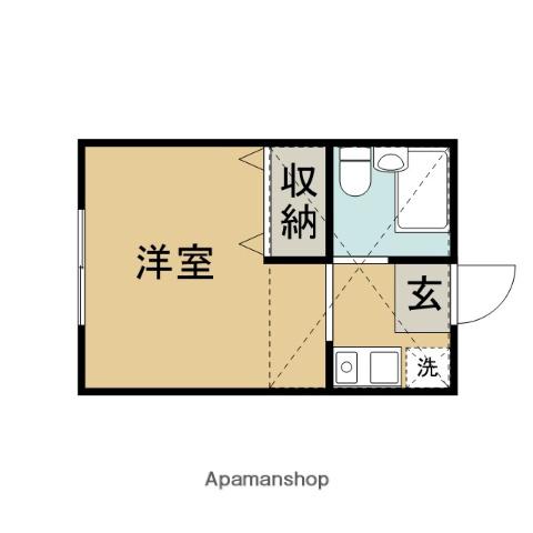 パールハイツ(ワンルーム/1階)の間取り写真
