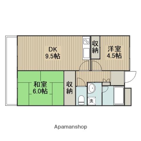 グリーンパレス(2DK/3階)の間取り写真