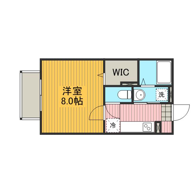 メルヴェーユ橋本(1K/2階)の間取り写真