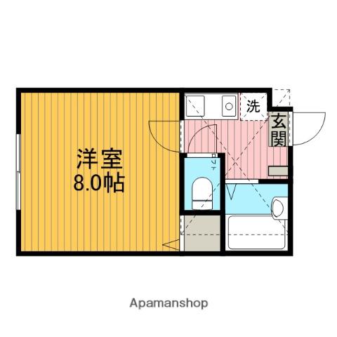 ラ・シャンス東橋本第3 1号棟(1K/1階)の間取り写真