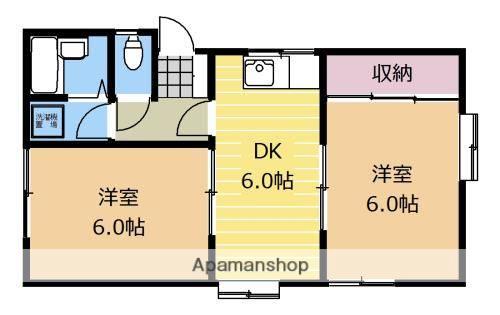 エステートピアトーワ(2DK/1階)の間取り写真