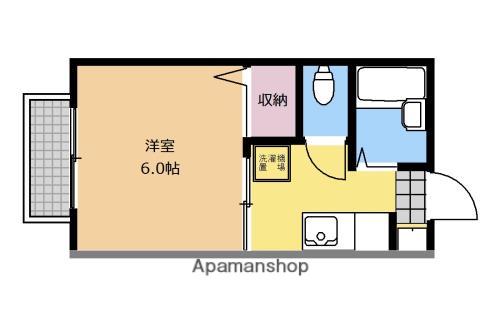 シマックスⅠ(1K/2階)の間取り写真