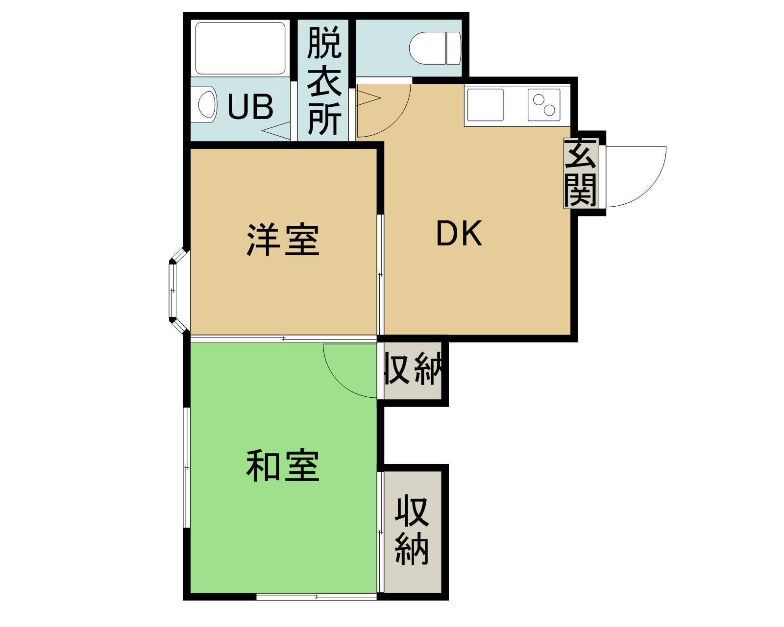 ウィングス原宿(2DK/1階)の間取り写真