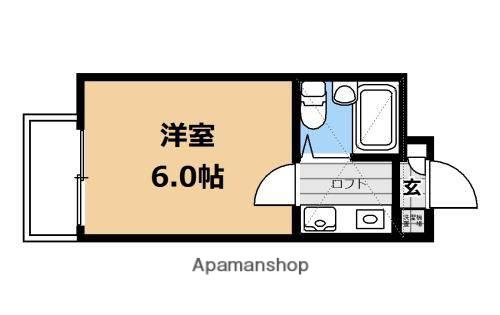 シャンテS(1K/2階)の間取り写真