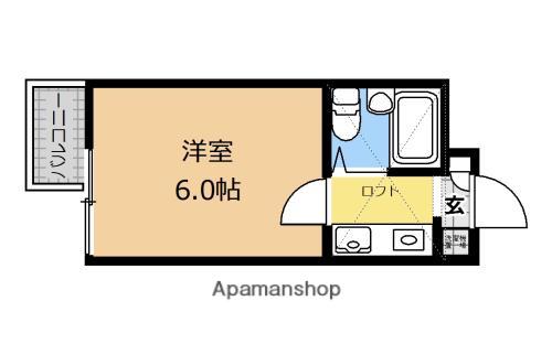 シャンテS(1K/2階)の間取り写真