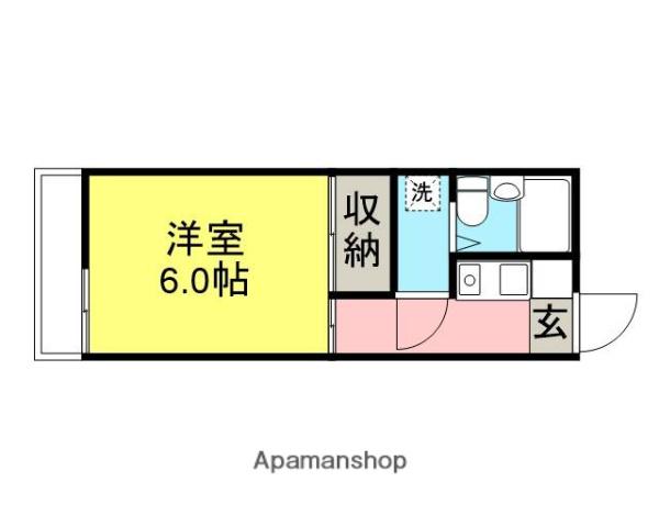 市川マンション(1K/4階)の間取り写真