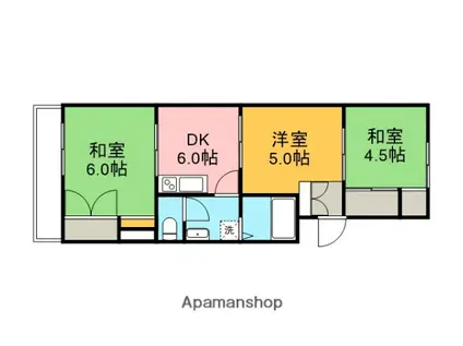 東橋本マンション(3DK/3階)の間取り写真