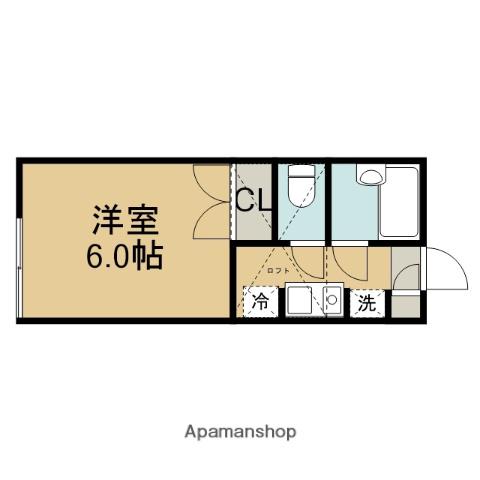 丸尾ハウス(ワンルーム/2階)の間取り写真