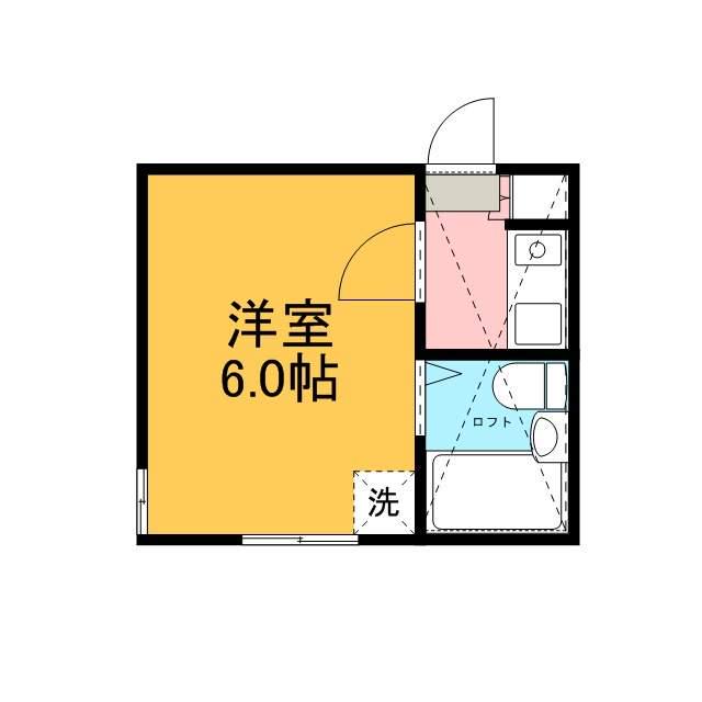 ハイツ二本松Ⅱ(1K/2階)の間取り写真