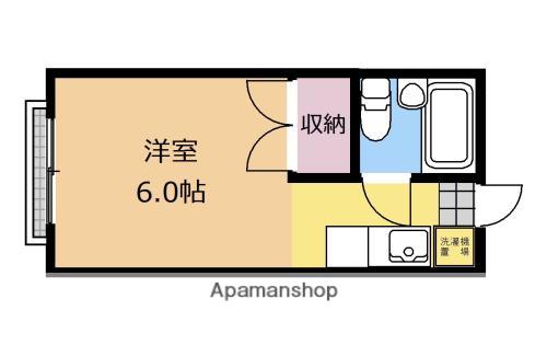 ハイムグリーンバード(ワンルーム/2階)の間取り写真