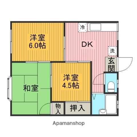 スプリングハイツ(3DK/1階)の間取り写真