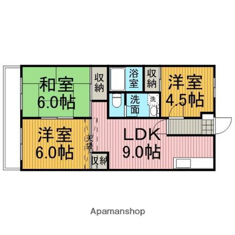 ロイヤルアサヒ(3DK/1階)の間取り写真