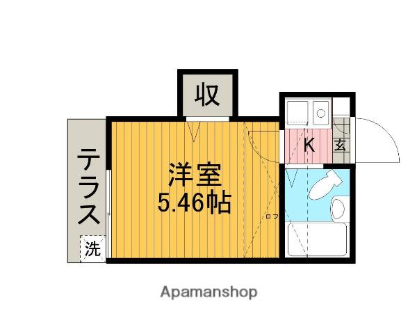 フレッシュメント1(1K/1階)の間取り写真