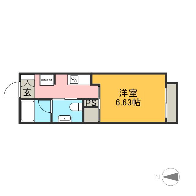 フラワーコート(1K/1階)の間取り写真